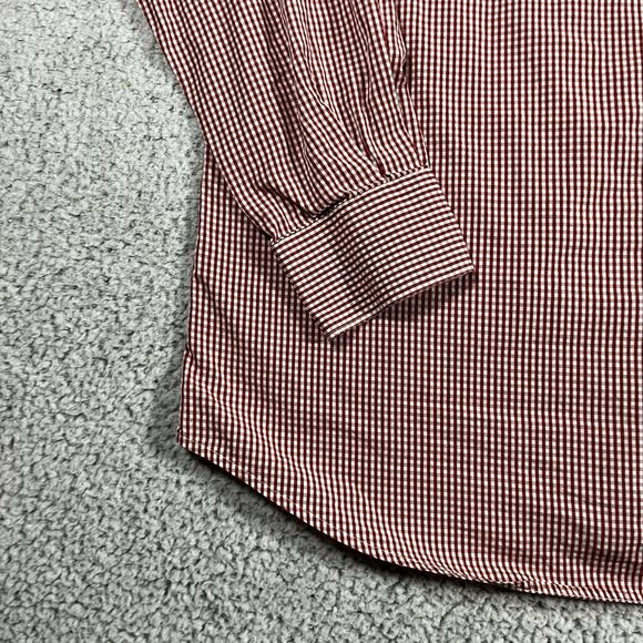 Ermenegildo Zegna Shirt Men XL Red Button Long Sleeve Made Italy Soft - Picture 11 of 15